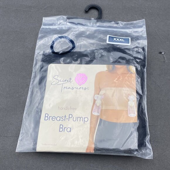 Secret Treasures Breast-Pump‎ Bra XXL Black Hands-Free Front Zip NIP Nursing - Picture 1 of 6